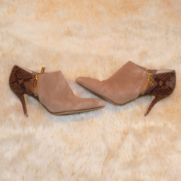 Michael Kors Shoes - Michael Kors Suede and Snakeskin Leather Heels